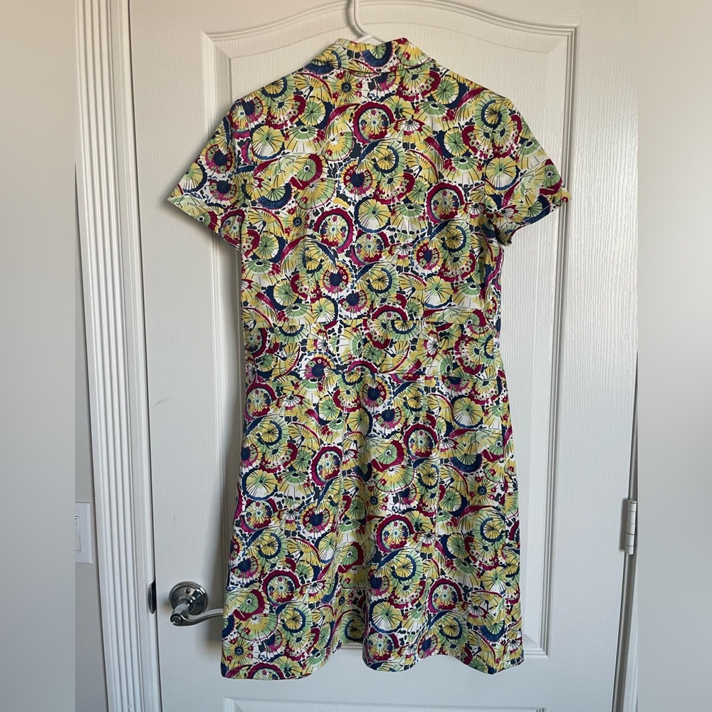 Carolina Herrera Button Down Multicolor Dress Cot… - image 2